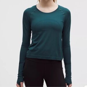 Lululemon Swiftly Tech Long Sleeve 2.0 Race Length Sz 0 Storm Teal